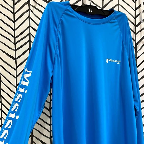 State of Mine Aquamarine Blue Raglan LS Mississippi State Shirt, Size Large - Picture 1 of 12